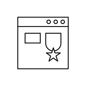 Browser, page, SEO icon. Simple line, outline vector elements of commerce icons Illustrazione stock