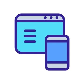 Browser phone icon vector. Isolated contour symbol illustration Stockillustratie