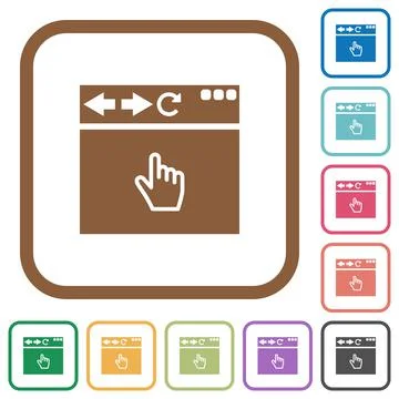Browser pointer cursor simple icons Stockillustratie