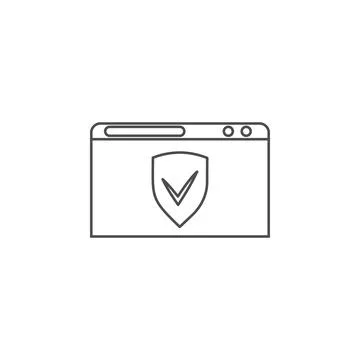 Browser protected icon. Element for mobile concept and web apps. Thin line icon Stock Illustration