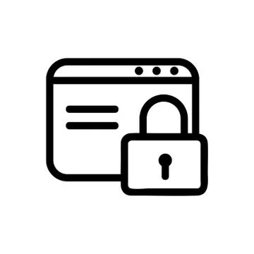 Browser protection icon vector. Isolated contour symbol illustration Stock-Illustration