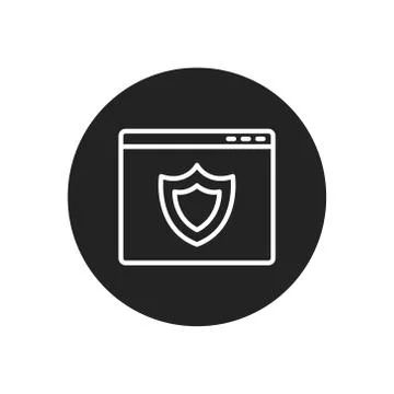 Browser protection shieldline icon, vector illustration Stock Illustration
