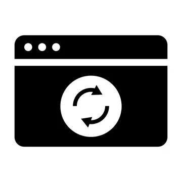 Browser reload silhouette icon. Web page reload. Vector. Stock Illustration