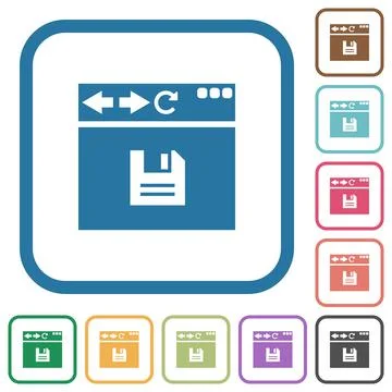 Browser save simple icons Stock Illustration