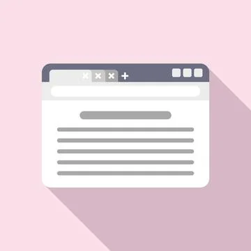 Browser screen icon flat . Internet computer Illustrazione stock