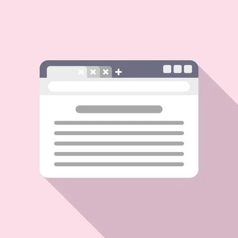 Browser screen icon flat vector. Internet computer Stock Illustration