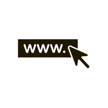 Browser search bar and mouse cursor icon in trendy flat style isolated on white Stock Illustration