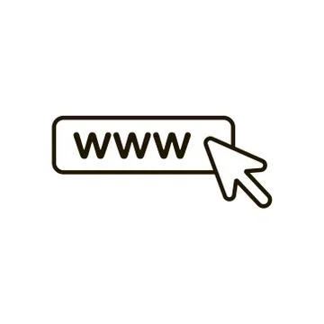 Browser search bar and mouse cursor icon in trendy flat style isolated on white Stock Illustration