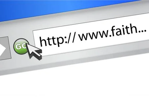 Browser search for faith on the internet. Stock-Illustration