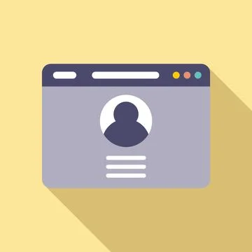 Browser search icon flat vector. Window computer Stock Illustration