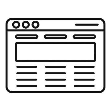 Browser search icon outline vector. Window computer Stock Illustration