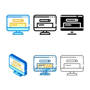 Browser search multistyle operating system color icon vector Stock Illustration