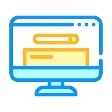 Browser search operating system color icon vector illustration Illustrazione stock