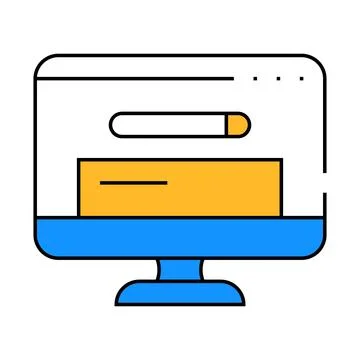 Browser search operating system icon color illustration Illustrazione stock