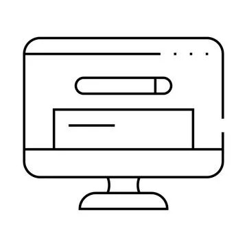 Browser search operating system line icon vector illustration Stock Illustration