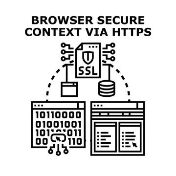 Browser secure context using https protocol 스톡 일러스트