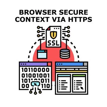 Browser secure context using https protocol Illustration