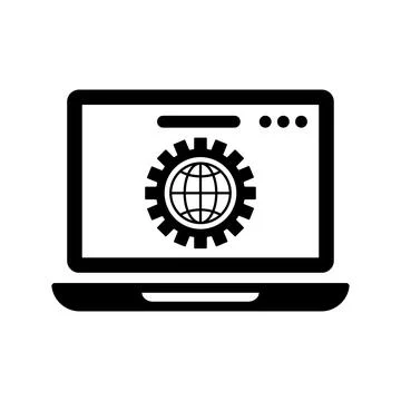 Browser, setting, settings icon. Black vector graphics. Stock Illustration