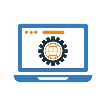 Browser, setting, settings icon. Editable vector logo. Stock Illustration