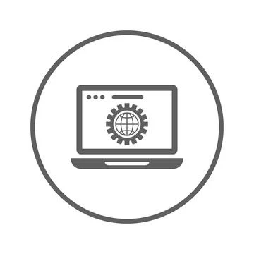 Browser, setting, settings icon. Gray vector graphics. Stock Illustration