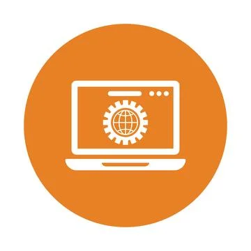 Browser, setting, settings icon. Orange color vector EPS. Stock Illustration