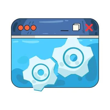 Browser settings illustration Illustrazione stock
