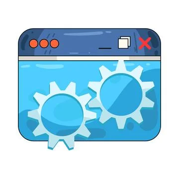 Browser settings illustration Illustrazione stock