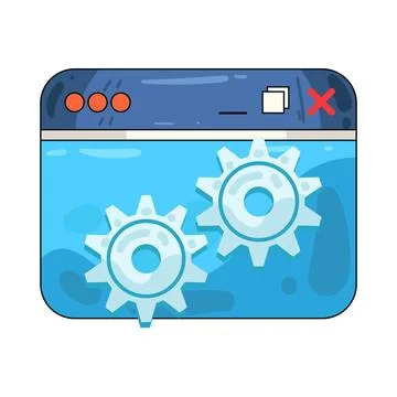 Browser settings illustration Illustrazione stock