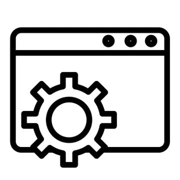 Browser settings line icon. Computer settings vector illustration isolated on Stock Illustration