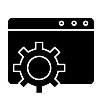 Browser settings solid icon. Computer settings vector illustration isolated on Stock Illustration