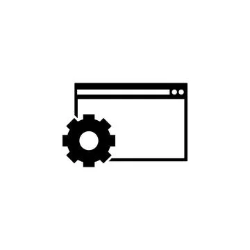 Browser Setup, Configure Settings Flat Vector Icon イラスト素材