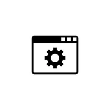 Browser Setup Flat Vector Icon 스톡 일러스트
