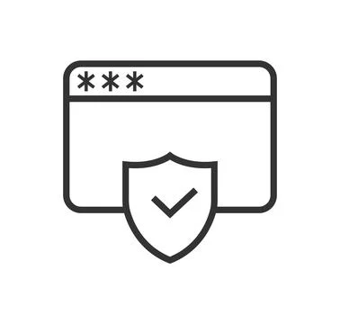 Browser Shield with Password Protection Symbol Illustrazione stock