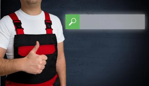 Browser is shown by artisan concept Stock Photos