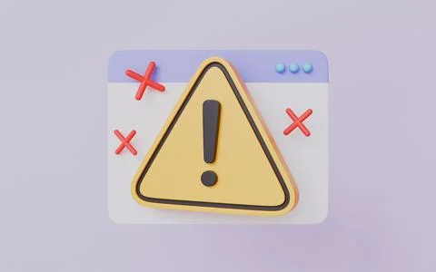Browser with site access denied, Web page error with attention sign Stock Illustration