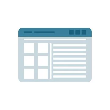 Browser site icon flat vector. Window bar Stock Illustration