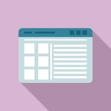 Browser site icon flat . Window bar Stock Illustration