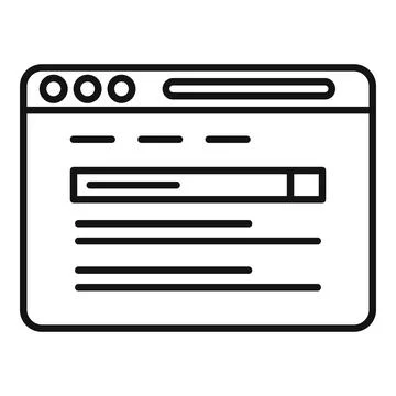Browser site icon outline . Window bar Stock Illustration