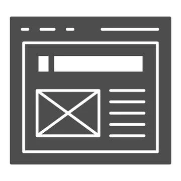 The browser solid icon. Website window vector illustration isolated on white イラスト素材