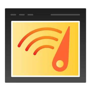 Browser speed flat icon. Computer window speedometer color icons in trendy flat 스톡 일러스트