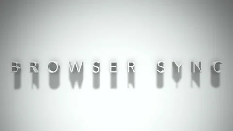 Browser sync 3D title animation white text on a white background Stock Footage 299757904