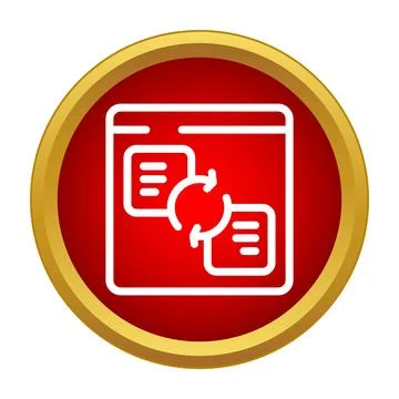 Browser syncing data update refresh red circle Stockillustratie