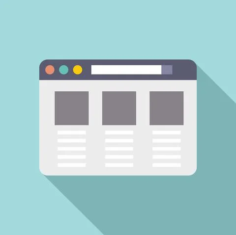 Browser tab icon flat vector. Window computer Stock Illustration