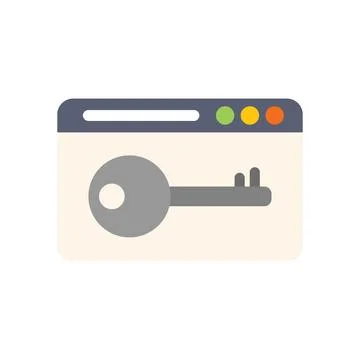 Browser tab showing key representing online security concept Stock Illustration