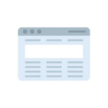 Browser template icon flat vector. Computer interface Stock Illustration