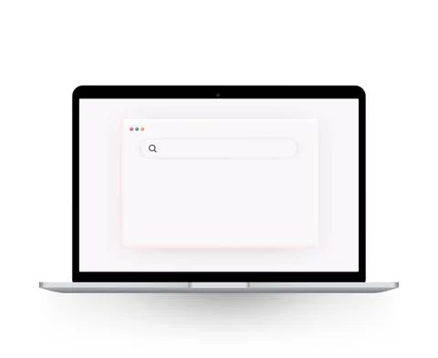 Browser template in light theme for website, laptop and computer. Browser window Illustrazione stock