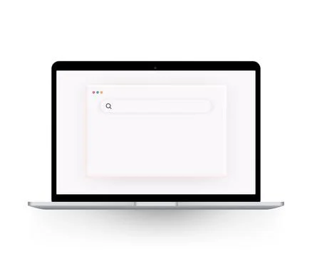 Browser template in light theme for website, laptop and computer. Browser window イラスト素材