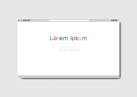 Browser template set in light theme for website, laptop computer window concept イラスト素材