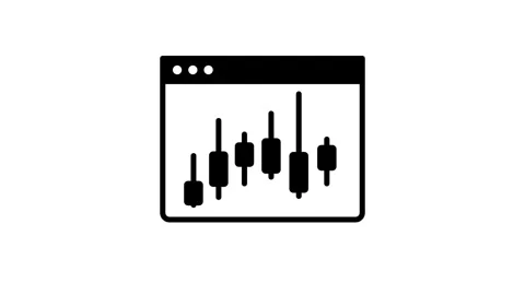Browser Trading Chart Icon Stock Footage 340307193