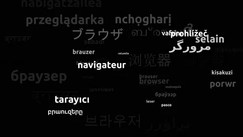 Browser Translated in 49 Worldwide Languages Endless Looping 3d Zooming Wordc Video stock 145216429